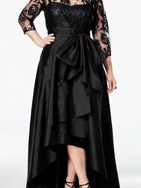 Adrianna Papell Sequin Lace High Low Dress 2X – Elegant & Fun